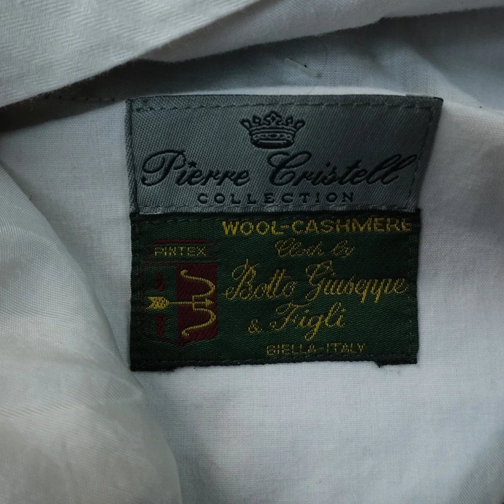 Wool‎ Cashmere Pants Mens 34X31 Gray Chino Trouser Dress Slacks Pleated Italy 48